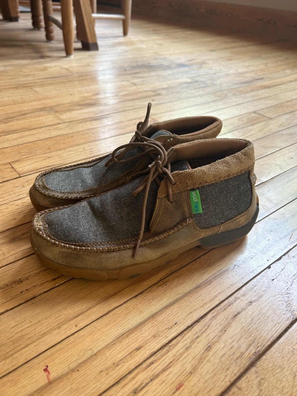 Twisted X Brown Suede & Gray Canvas Chukka Boots